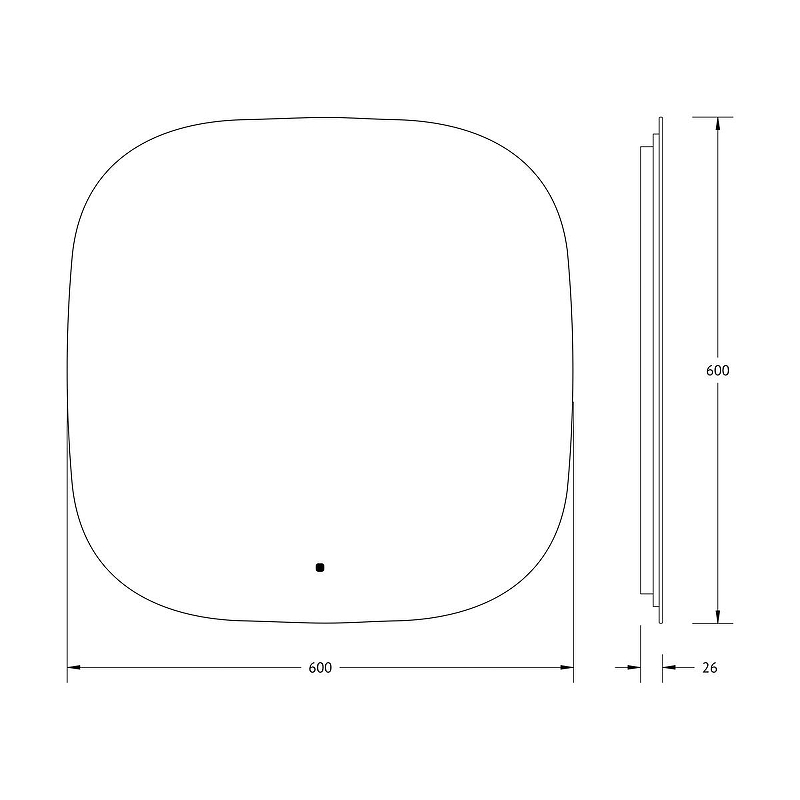 Зеркало Defesto Opti 60х60 DF 2849R с подсветкой 15W-4500K/ИК - выключатель/Нейтральный белый свет, купить, цена, заказать, магазин, доставка, скидка, промокод, купить, цена, заказать, магазин, доставка, скидка, промокод