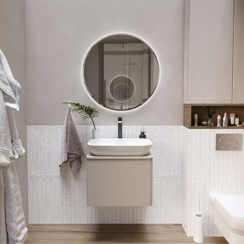 Тумба под раковину 1MarKa Wish 60П Ц0000031564 подвесная цвет Капучино, купить, цена, заказать, магазин, доставка, скидка, промокод, купить, цена, заказать, магазин, доставка, скидка, промокод