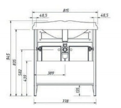 Тумба под раковину Creto Vetra 80 15-800CHN Орех