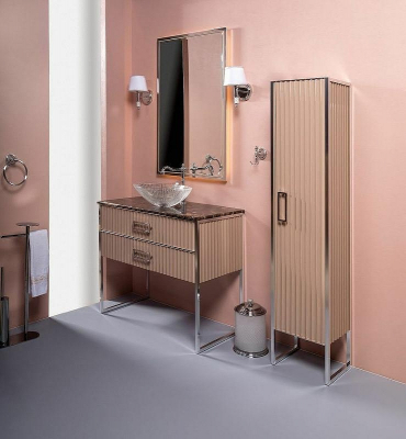 Шкаф пенал Boheme Armadi Art Monaco 35 R 868-CPCR-R Капучино Хром