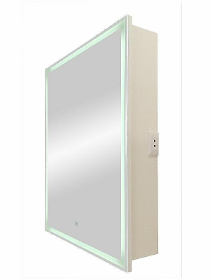 Зеркальный шкаф Art&Max Techno AM-Tec-600-800-1D-L-DS-F с подсветкой с сенсорным выключателем Белый