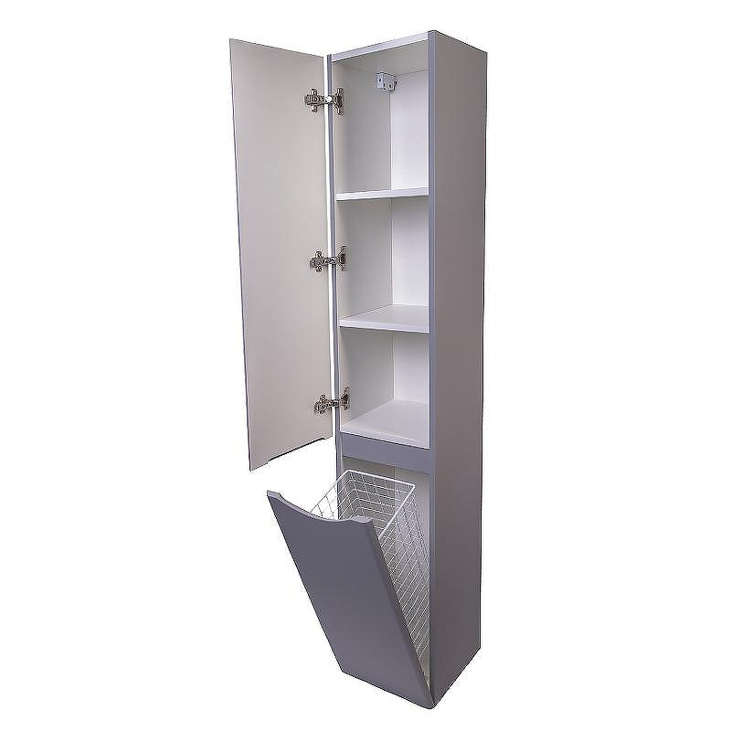 Шкаф пенал Style Line Бергамо 30 L СС-00002327 с бельевой корзиной Серый антискрейтч, купить, цена, заказать, магазин, доставка, скидка, промокод, купить, цена, заказать, магазин, доставка, скидка, промокод