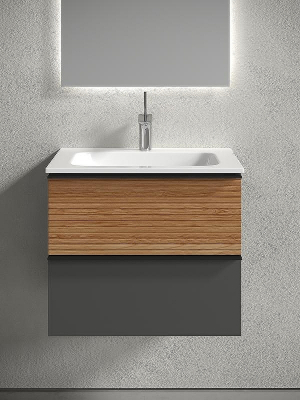 Тумба под раковину Sancos Delta 60 DL60GR подвесная Дуб красный Графит