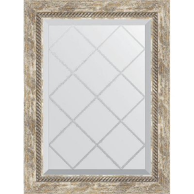 Зеркало Evoform Exclusive-G 71х53 BY 4005 с гравировкой в багетной раме - Прованс с плетением 70