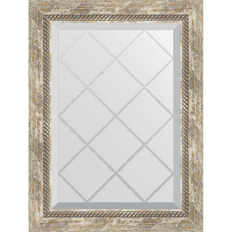 Зеркало Evoform Exclusive-G 71х53 BY 4005 с гравировкой в багетной раме - Прованс с плетением 70, купить, цена, заказать, магазин, доставка, скидка, промокод, купить, цена, заказать, магазин, доставка, скидка, промокод