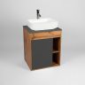 Тумба под раковину VIANT Бостон 65 VBOS65NG-T1STP подвесная Графит матовый Дуб Вотан, купить, цена, заказать, магазин, доставка, скидка, промокод, купить, цена, заказать, магазин, доставка, скидка, промокод