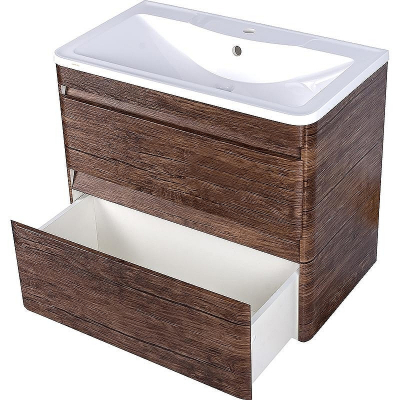 Тумба под раковину Style Line Атлантика Люкс Plus 80 ЛС-00000664 подвесная Старое дерево