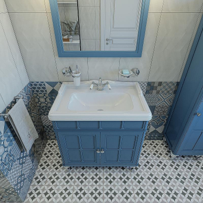 Тумба под раковину Caprigo Borgo 80 33412CH-B136 Синяя матовая