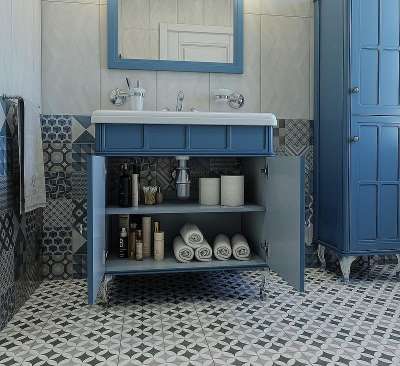 Тумба под раковину Caprigo Borgo 80 33412CH-B136 Синяя матовая