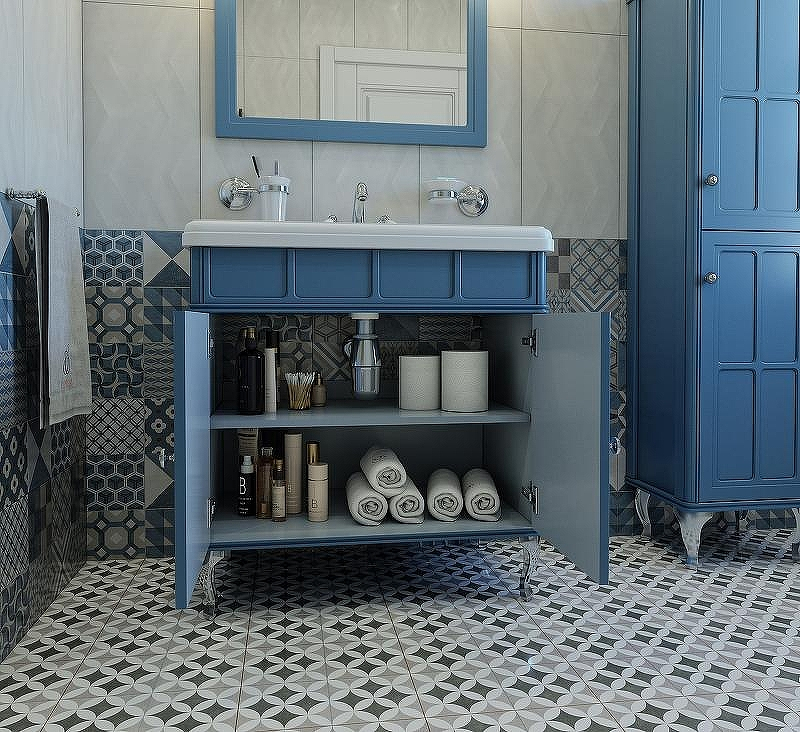 Тумба под раковину Caprigo Borgo 80 33412CH-B136 Синяя матовая, купить, цена, заказать, магазин, доставка, скидка, промокод, купить, цена, заказать, магазин, доставка, скидка, промокод