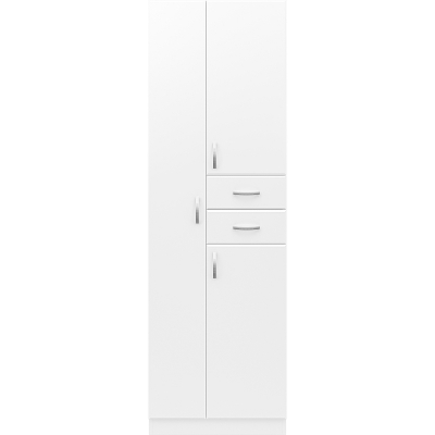 Шкаф пенал Misty 60 Э-05060-01Бк с бельевой корзиной Белый глянцевый