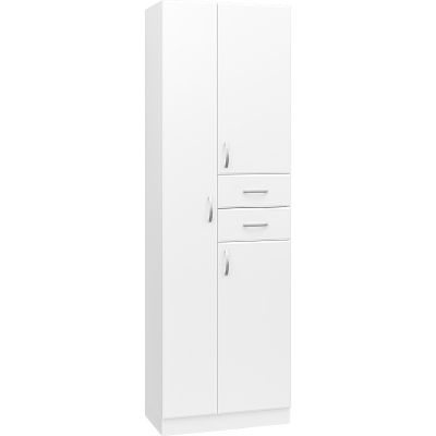 Шкаф пенал Misty 60 Э-05060-01Бк с бельевой корзиной Белый глянцевый