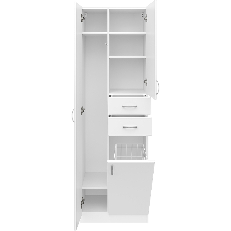 Шкаф пенал Misty 60 Э-05060-01Бк с бельевой корзиной Белый глянцевый, купить, цена, заказать, магазин, доставка, скидка, промокод, купить, цена, заказать, магазин, доставка, скидка, промокод