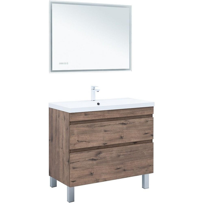 Тумба под раковину Aquanet Нота New 100 344148 Дуб веллингтон табак, купить, цена, заказать, магазин, доставка, скидка, промокод, купить, цена, заказать, магазин, доставка, скидка, промокод