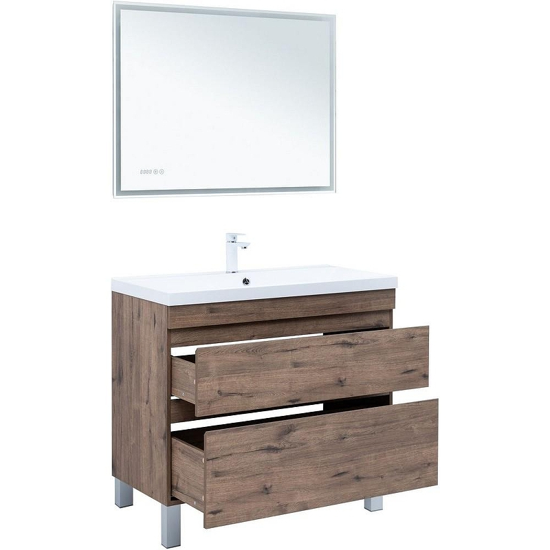 Тумба под раковину Aquanet Нота New 100 344148 Дуб веллингтон табак, купить, цена, заказать, магазин, доставка, скидка, промокод, купить, цена, заказать, магазин, доставка, скидка, промокод