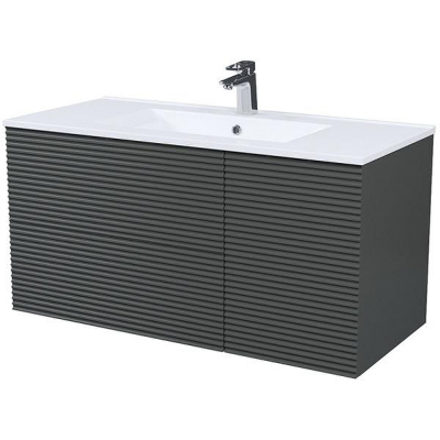 Тумба под раковину Iddis Bild 100 BIL10G0i95 подвесная Темно-серая матовая