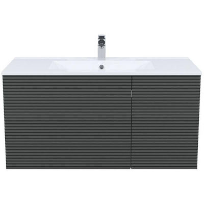 Тумба под раковину Iddis Bild 100 BIL10G0i95 подвесная Темно-серая матовая