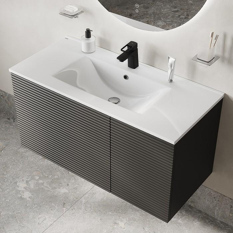 Тумба под раковину Iddis Bild 100 BIL10G0i95 подвесная Темно-серая матовая, купить, цена, заказать, магазин, доставка, скидка, промокод, купить, цена, заказать, магазин, доставка, скидка, промокод