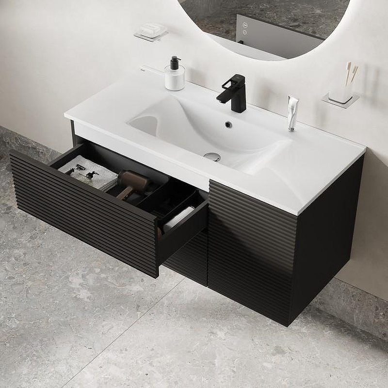 Тумба под раковину Iddis Bild 100 BIL10G0i95 подвесная Темно-серая матовая, купить, цена, заказать, магазин, доставка, скидка, промокод, купить, цена, заказать, магазин, доставка, скидка, промокод