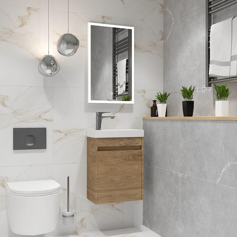 Тумба под раковину Art&Max Family M 40 Family-M-400-1D-SO-HG подвесная Дуб Харбор золотой, купить, цена, заказать, магазин, доставка, скидка, промокод, купить, цена, заказать, магазин, доставка, скидка, промокод