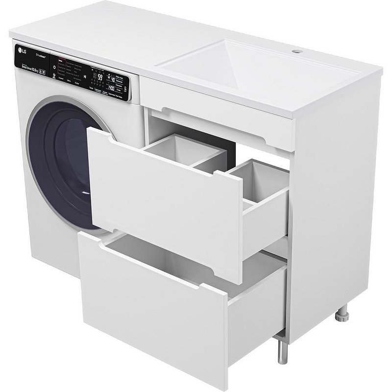 Тумба с раковиной Misty Байкал 120 R УТ000014751 Белая, купить, цена, заказать, магазин, доставка, скидка, промокод, купить, цена, заказать, магазин, доставка, скидка, промокод