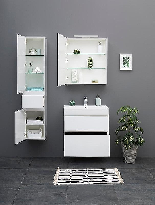 Шкаф пенал Aquanet Бруклин 35 L 209827 подвесной Белый, купить, цена, заказать, магазин, доставка, скидка, промокод, купить, цена, заказать, магазин, доставка, скидка, промокод