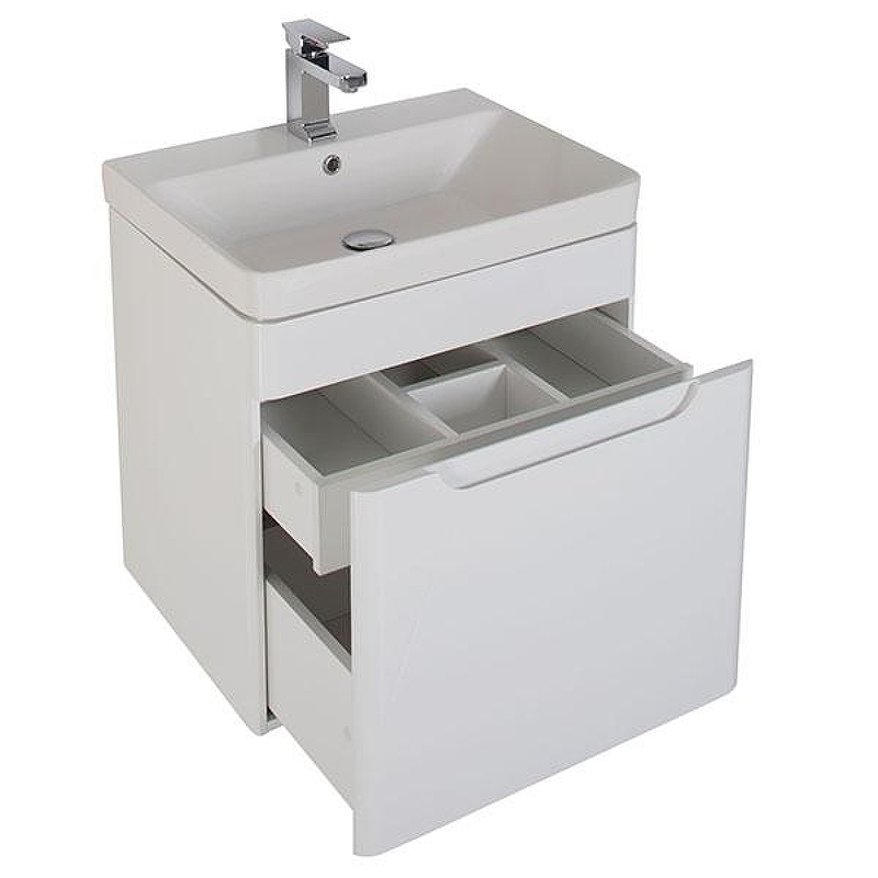 Тумба с раковиной Aquanet София 60 212586 подвесная Белый глянец, купить, цена, заказать, магазин, доставка, скидка, промокод, купить, цена, заказать, магазин, доставка, скидка, промокод