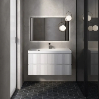 Тумба под раковину AQUAme S1 100 AQM900110WH подвесная цвет Белый глянцевый, купить, цена, заказать, магазин, доставка, скидка, промокод, купить, цена, заказать, магазин, доставка, скидка, промокод