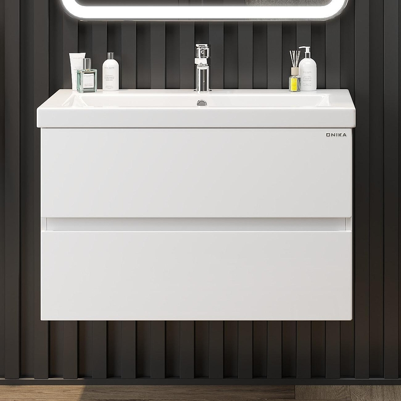 Тумба под раковину Onika Эвада 80 108058 подвесная цвет Белый, купить, цена, заказать, магазин, доставка, скидка, промокод, купить, цена, заказать, магазин, доставка, скидка, промокод