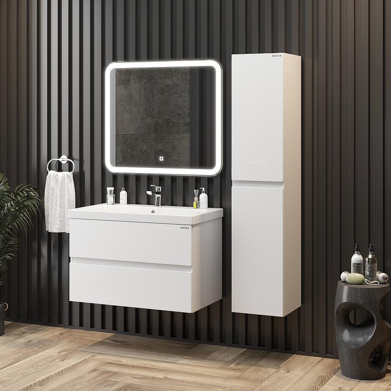 Тумба под раковину Onika Эвада 80 108058 подвесная цвет Белый, купить, цена, заказать, магазин, доставка, скидка, промокод, купить, цена, заказать, магазин, доставка, скидка, промокод