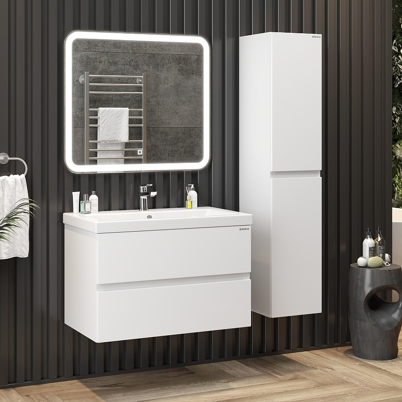 Тумба под раковину Onika Эвада 80 108058 подвесная цвет Белый, купить, цена, заказать, магазин, доставка, скидка, промокод, купить, цена, заказать, магазин, доставка, скидка, промокод