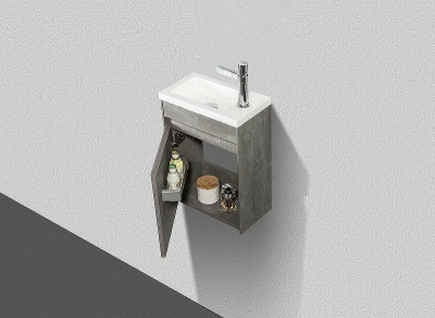 Тумба под раковину BelBagno Pietra Mini 40 PIETRA MINI-400-1A-SO-SCM-L подвесная Cemento