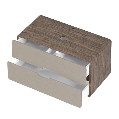 Тумба под раковину 1MarKa Vortex 80П Ц0000031564 подвесная цвет Орех каньон коньяк Латте фактурный