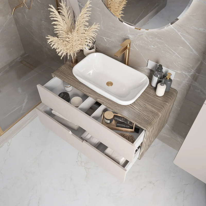 Тумба под раковину 1MarKa Vortex 80П Ц0000031564 подвесная цвет Орех каньон коньяк Латте фактурный, купить, цена, заказать, магазин, доставка, скидка, промокод, купить, цена, заказать, магазин, доставка, скидка, промокод