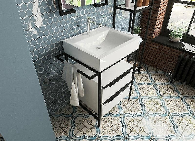 Тумба с раковиной Эстет Comfort Loft 70 ФР-00003613 Белая, купить, цена, заказать, магазин, доставка, скидка, промокод, купить, цена, заказать, магазин, доставка, скидка, промокод