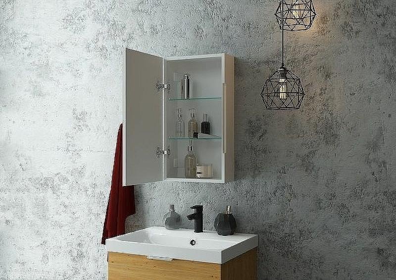 Зеркальный шкаф Art&Max Techno AM-Tec-350-650-1D-L-DS-F с подсветкой с сенсорным выключателем Белый, купить, цена, заказать, магазин, доставка, скидка, промокод, купить, цена, заказать, магазин, доставка, скидка, промокод