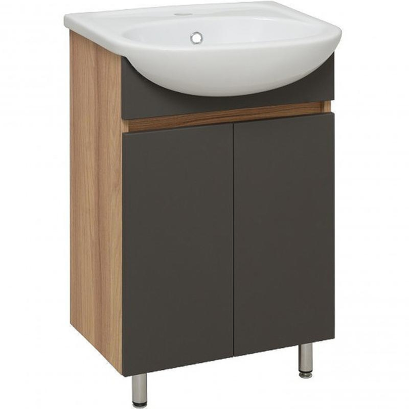 Тумба под раковину Runo Лада 50 00-00001164 Дуб серый Графит, купить, цена, заказать, магазин, доставка, скидка, промокод, купить, цена, заказать, магазин, доставка, скидка, промокод