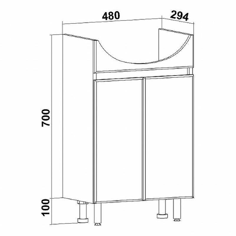 Тумба под раковину Runo Лада 50 00-00001164 Дуб серый Графит, купить, цена, заказать, магазин, доставка, скидка, промокод, купить, цена, заказать, магазин, доставка, скидка, промокод