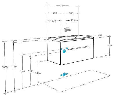 Тумба под раковину Aquaton Мадрид 80 М 1A126801MA010 подвесная Белая