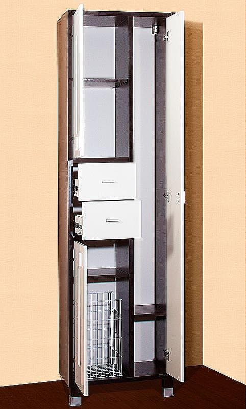 Шкаф пенал Бриклаер Бали 57 4627125412417 с бельевой корзиной Венге Белый глянцевый, купить, цена, заказать, магазин, доставка, скидка, промокод, купить, цена, заказать, магазин, доставка, скидка, промокод