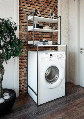 Стеллаж Sanflor 64 82613188 над стиральной машиной Черный муар Белый муар