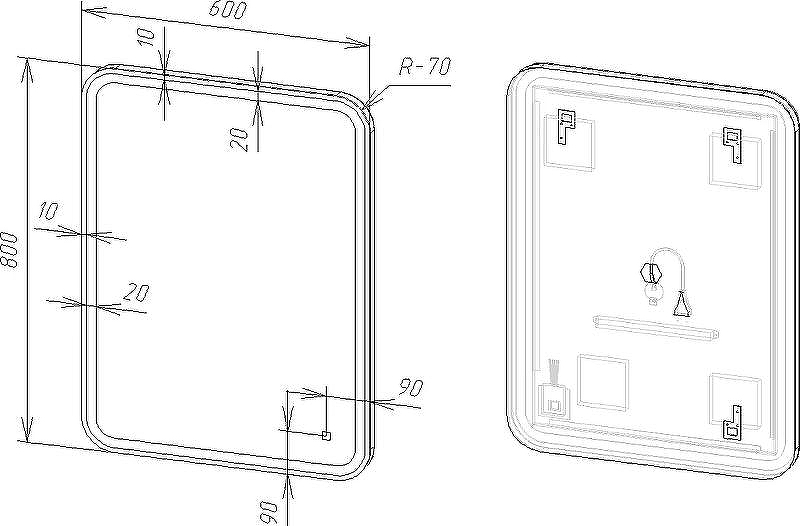 Зеркало DIWO Коломна 60 ЗЛП120 с подсветкой с сенсорным выключателем, купить, цена, заказать, магазин, доставка, скидка, промокод, купить, цена, заказать, магазин, доставка, скидка, промокод
