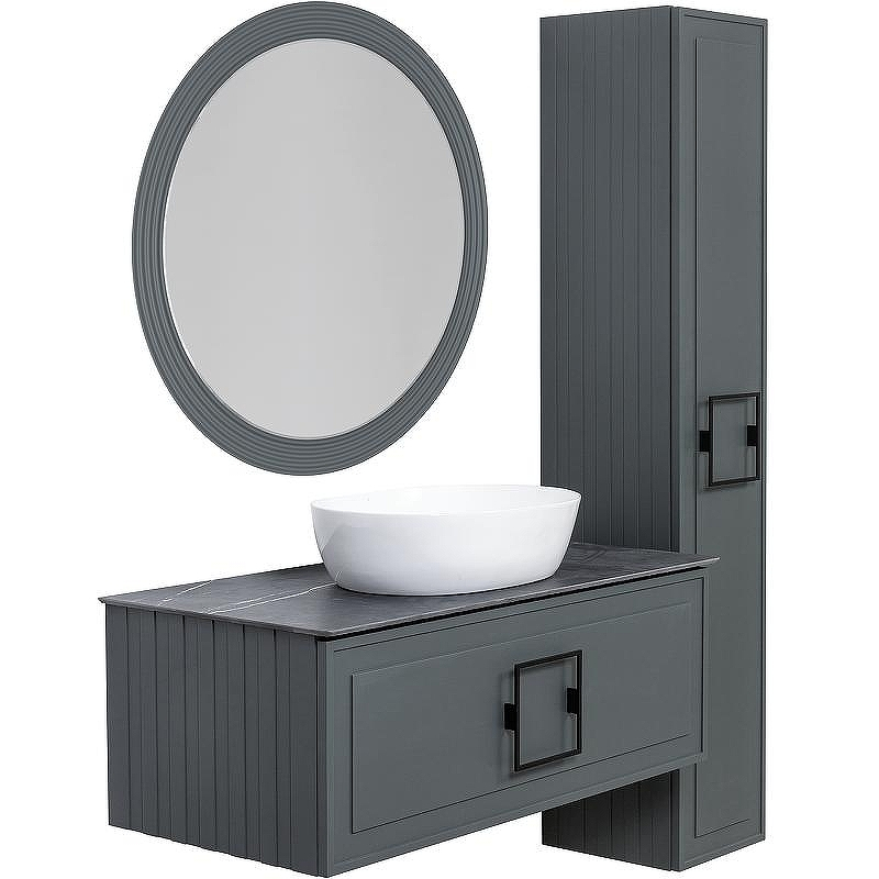 Зеркало La Fenice Terra 80 FNC-02-TER-G-80 с подсветкой Серое матовое, купить, цена, заказать, магазин, доставка, скидка, промокод, купить, цена, заказать, магазин, доставка, скидка, промокод