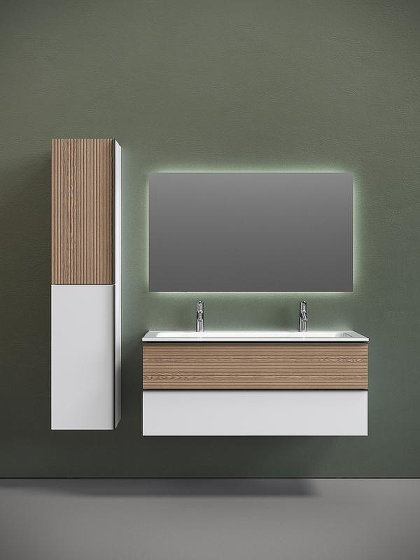 Тумба под раковину Sancos Delta 120 DL120W подвесная Дуб светлый Белая, купить, цена, заказать, магазин, доставка, скидка, промокод, купить, цена, заказать, магазин, доставка, скидка, промокод