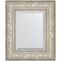 Зеркало Evoform Exclusive 60х50 BY 3374 с фацетом в багетной раме - Виньетка серебро 109, купить, цена, заказать, магазин, доставка, скидка, промокод, купить, цена, заказать, магазин, доставка, скидка, промокод
