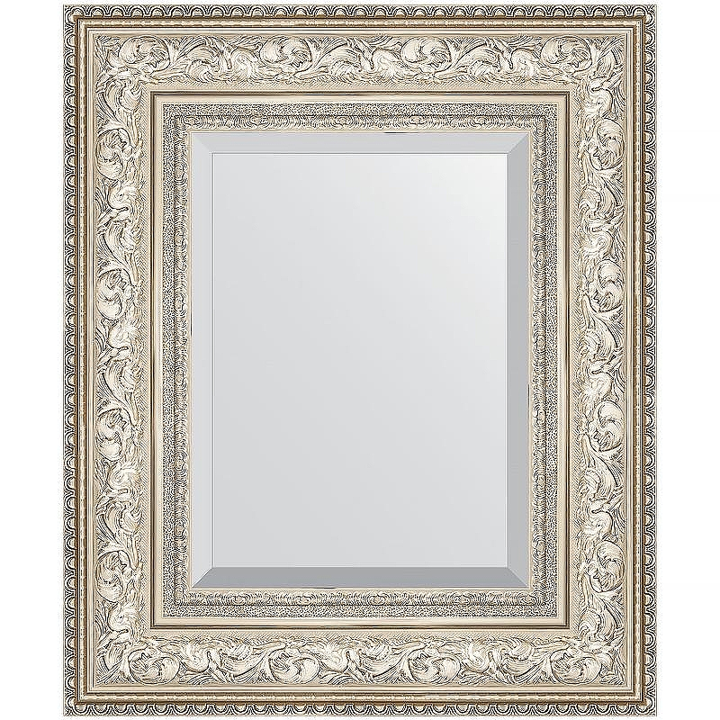 Зеркало Evoform Exclusive 60х50 BY 3374 с фацетом в багетной раме - Виньетка серебро 109, купить, цена, заказать, магазин, доставка, скидка, промокод, купить, цена, заказать, магазин, доставка, скидка, промокод