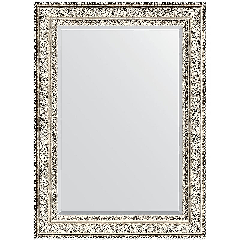 Зеркало Evoform Exclusive 110х80 BY 3478 с фацетом в багетной раме - Виньетка серебро 109, купить, цена, заказать, магазин, доставка, скидка, промокод, купить, цена, заказать, магазин, доставка, скидка, промокод