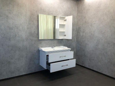 Зеркало со шкафом Comforty Неаполь 100 00004139023 Белое