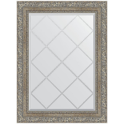 Зеркало Evoform Exclusive-G 87х65 BY 4100 с гравировкой в багетной раме - Виньетка античное серебро 85