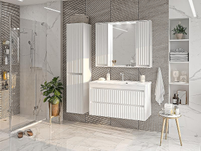 Шкаф пенал Brevita Balaton 35 L BAL-05035-01-2Л подвесной Белый матовый